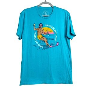 Rare SotaStick Michelob Golden Light Water Ski Club Shirt M Teal A17